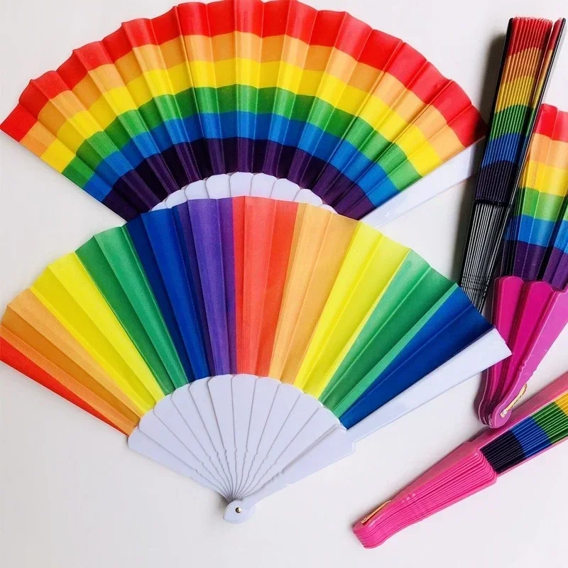 Plastic Hand Crank Fan Foldable Silk Fabric Pocket Hand Fan Party Favor Dance Fan Gifts Folding Fan Silk Fans Hand Fan