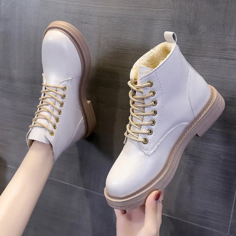 2022 Spring Autumn Ankle Boots Female Student Black Short Boots Female British Boots Wild Retro Artificial Leather Boots Female