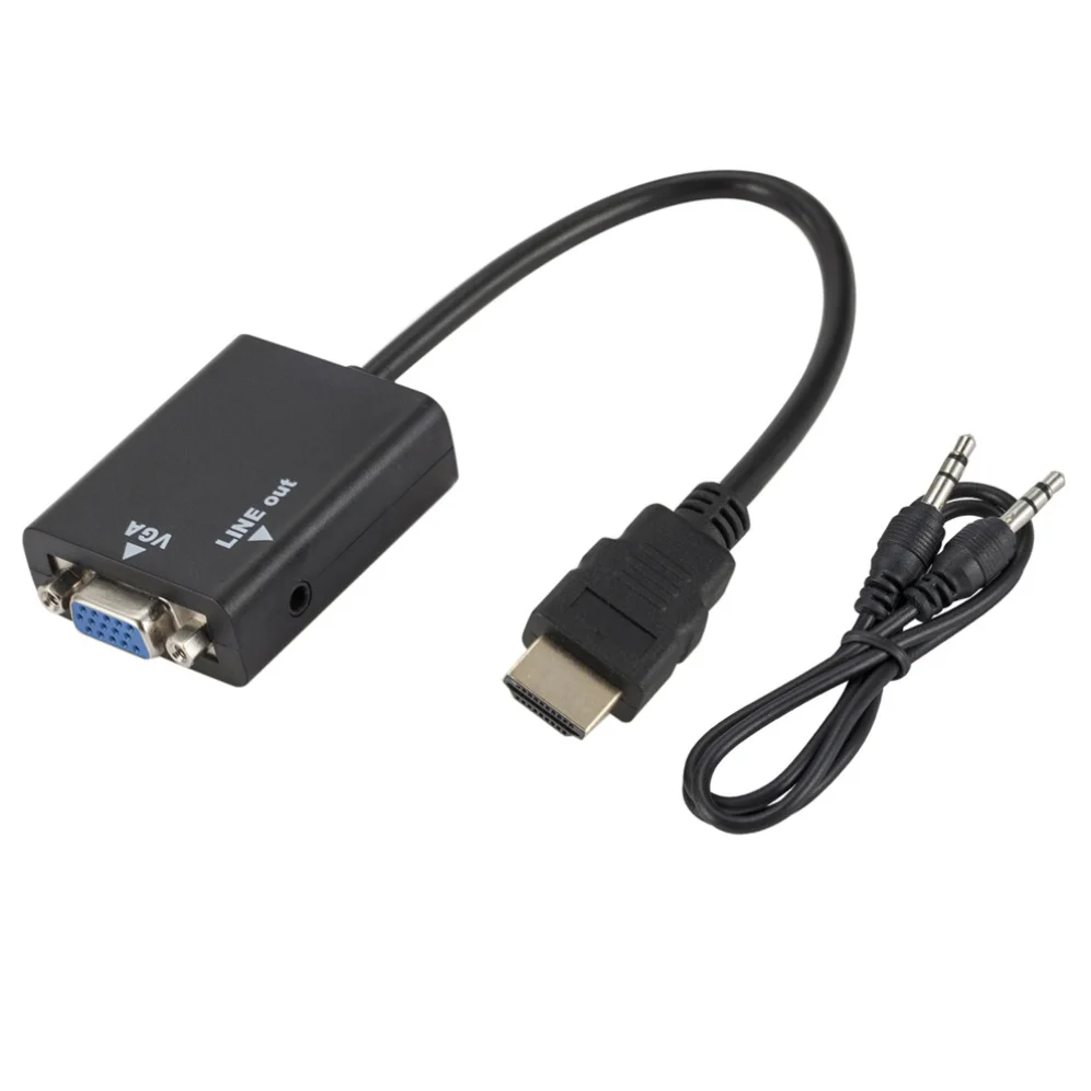 Adapter HDMI-compatible TO VGA With Audio HDTV Male To VGA Female Converter Port
