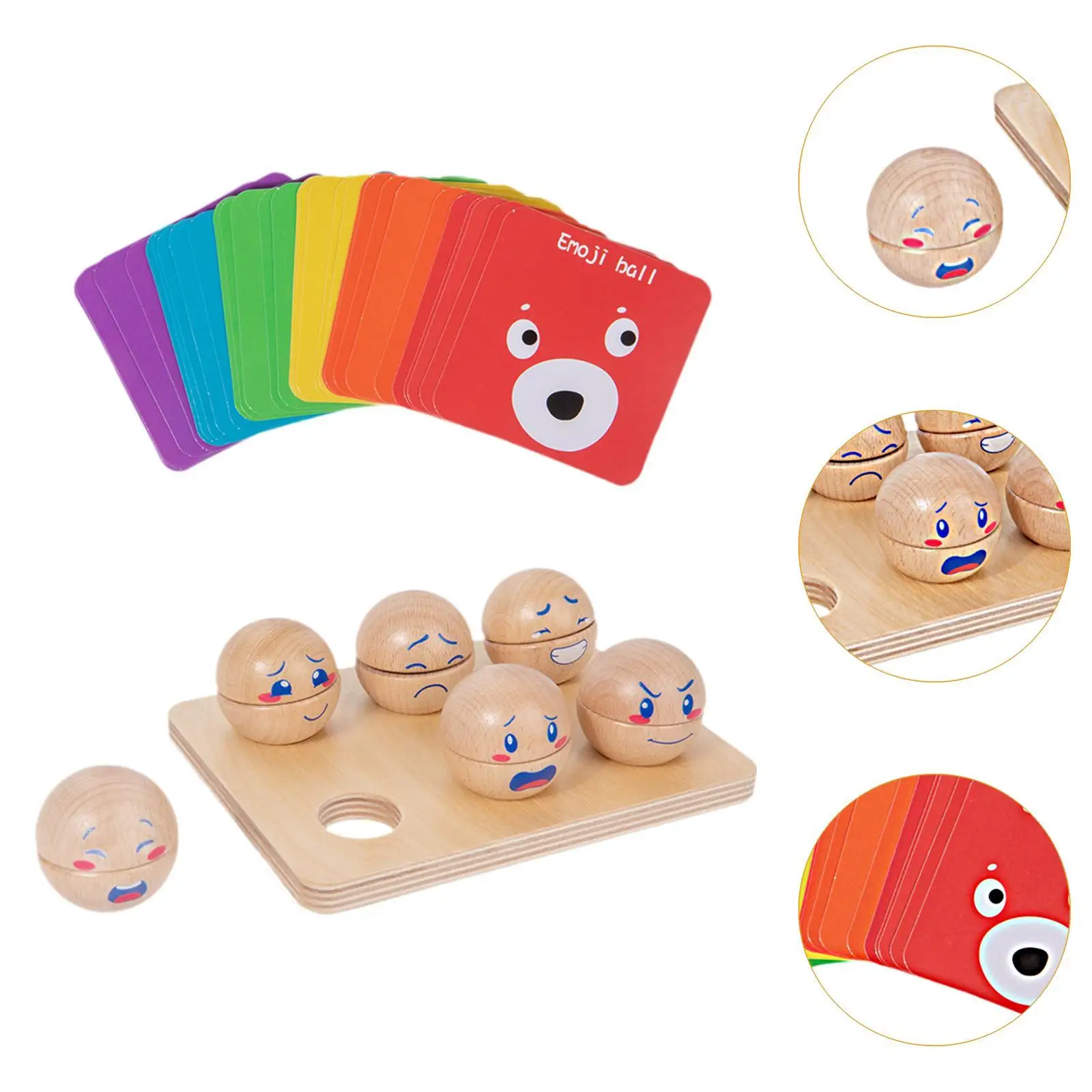 Emotion Children Wooden Educational Wooden Block Sorting Colorful Fun Face