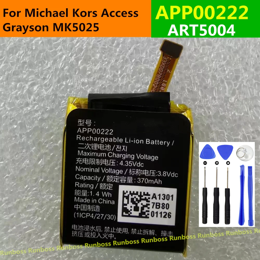 3.8V 370Mah App00222 Batteria Originale Di Alta Qualità Per Apack Michael Kors Access Grayson Mk5025 Art5004 Smart Watch Phone