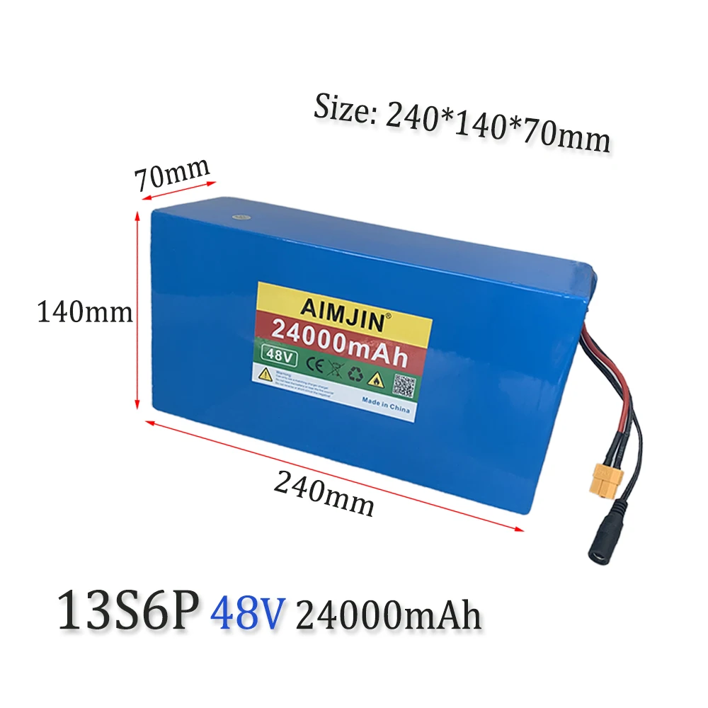 48V 24000mAh 13S6P Li-ion Battery Pack 2000W Citycoco Motorized Scooter Battery Built In 50A BMS+54.6V Charger