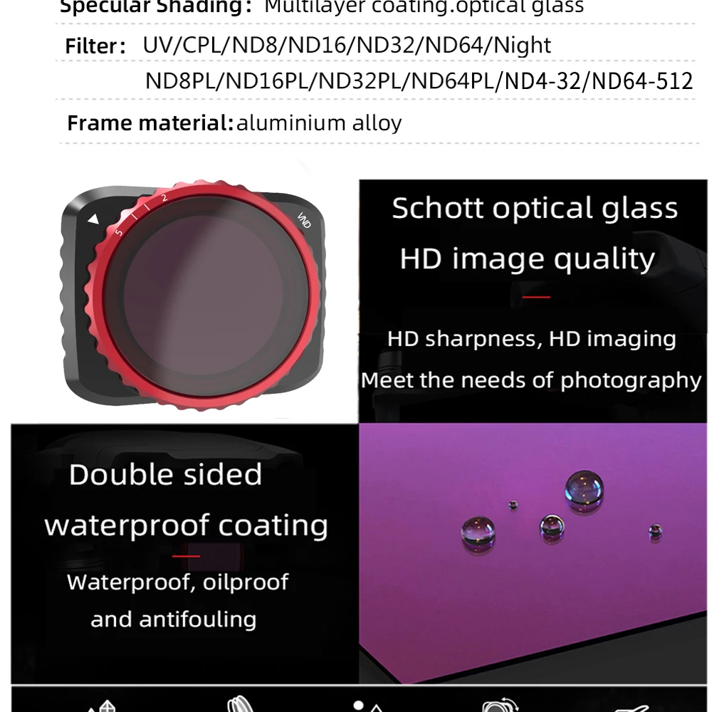 Description Picture 4 of itemSuitable for air 2s filter DJIAir 2S drone accessories UV protection coating with adjustable CPL