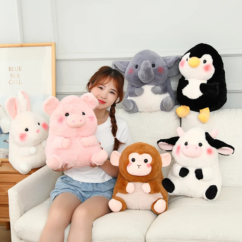 

1pc 18-40cm New Elephant Plush Toys Cute Stuffed Soft Animal Monkey Doll Leaves Cow Pillow Cushion For Girls Birthday Baby Gifts