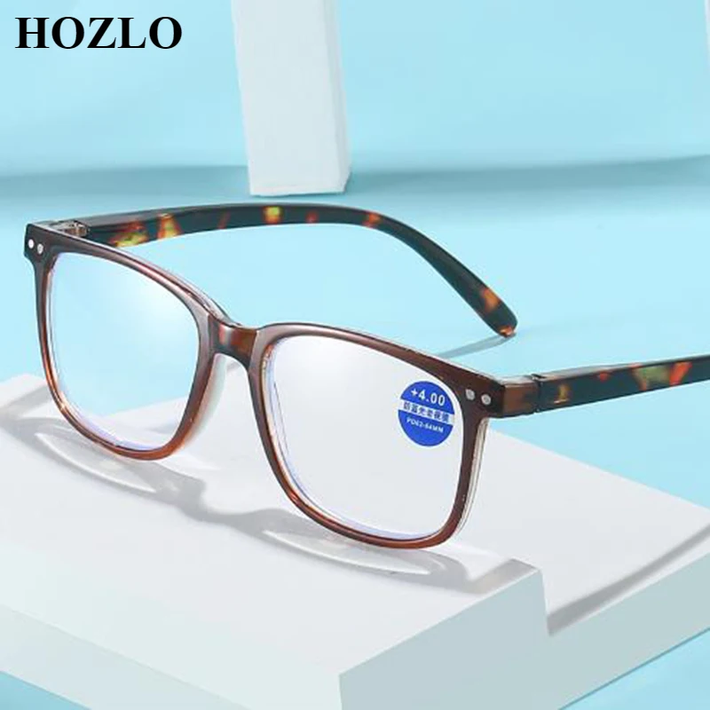 

New Vintage Square Anti Blue Light Presbyopic Eyeglasses High Definition Reading Glasses For Old Man Women Spectacles Magnifier