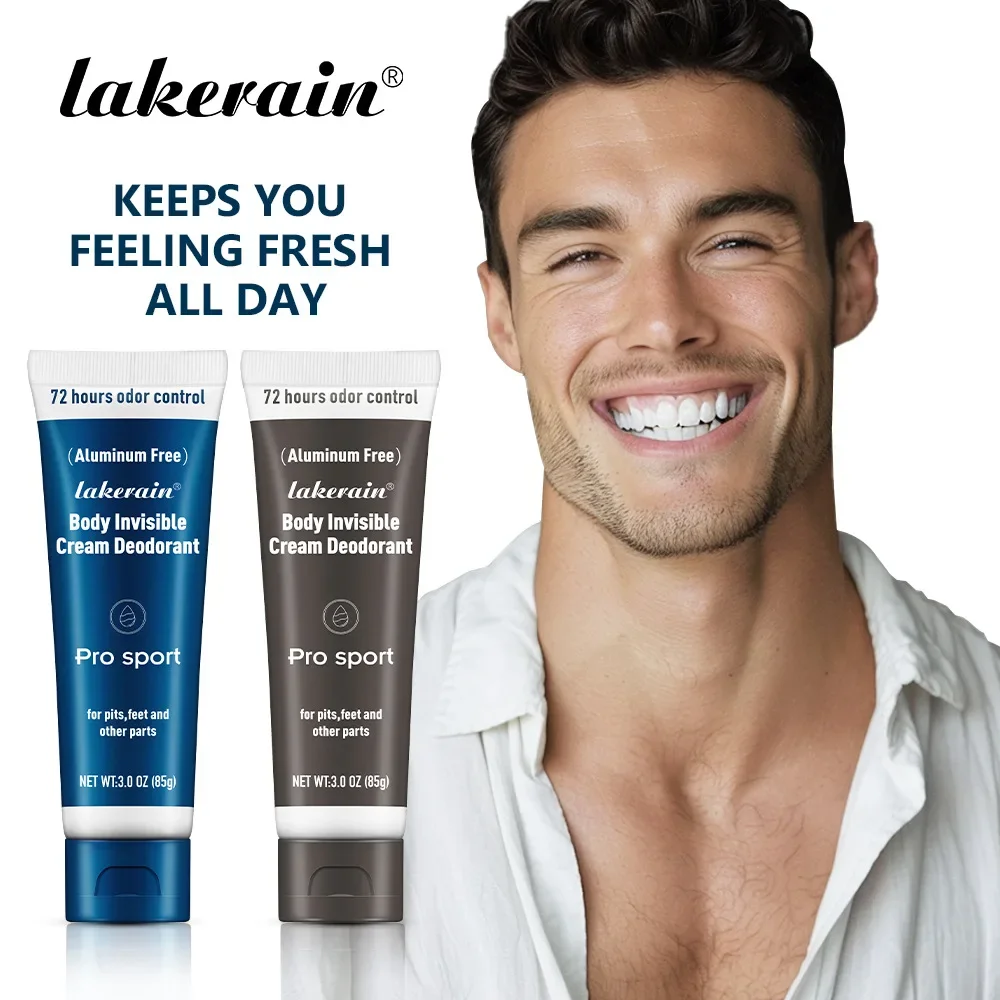 Men's Sports Deodorant Cream 72 Hours Long-Lasting Odor Protection Ocean Wooden Fragrance Men Full Body Deodorant Cream Makeup