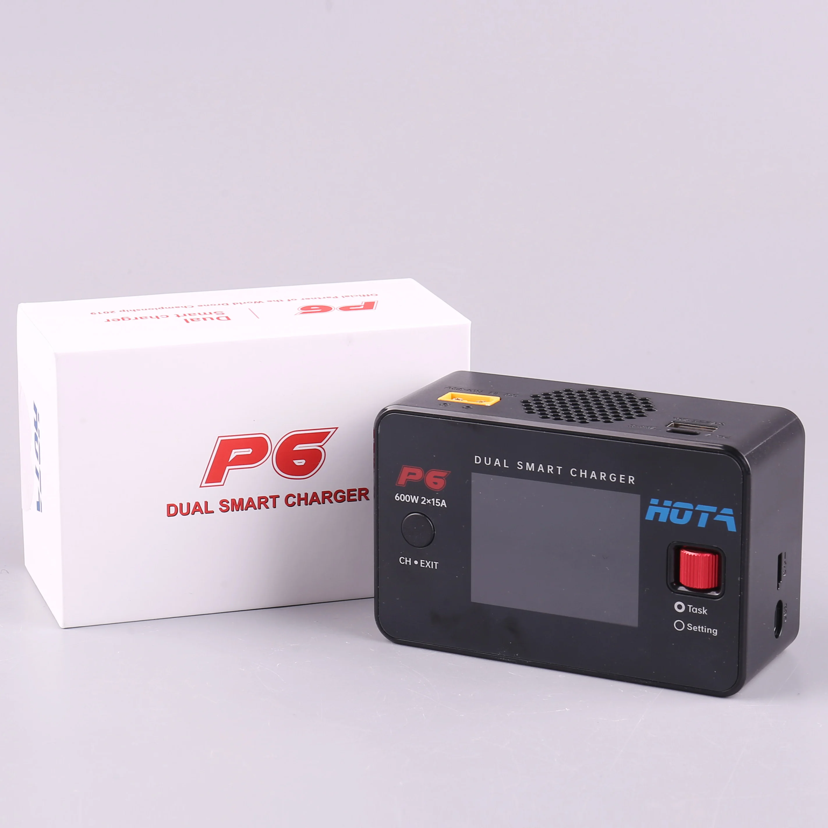 HOTA P6 Двойное интеллектуальное зарядное устройство AC240W DC600W 15A для Lipo LiIon NiMH аккумулятора с зарядкой Type-C для iPhone Samsung thumbnail 3