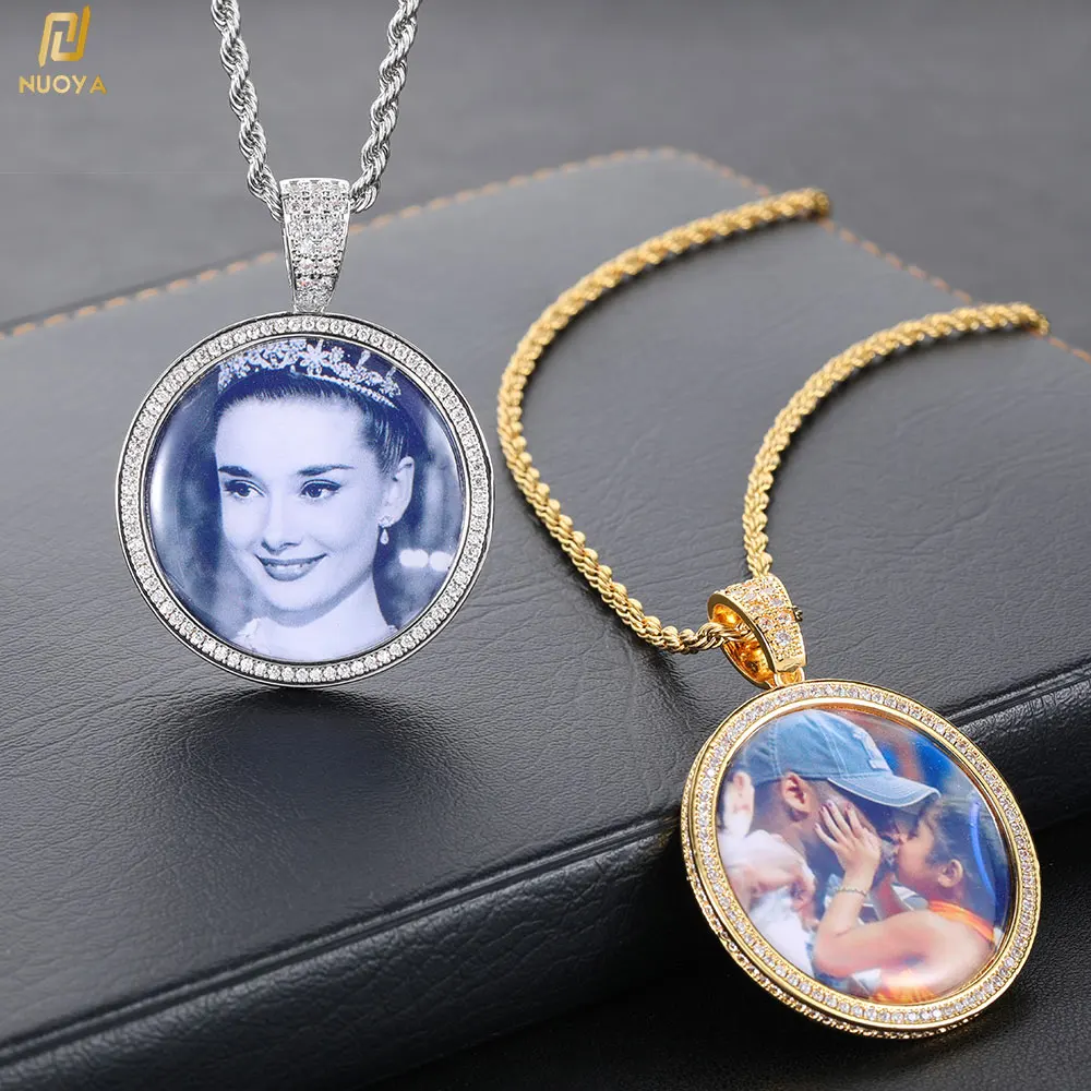 Hip Hop Personalized Picture Custom Pendant Charm Iced Out Gold Plated Custom Logo Pendant