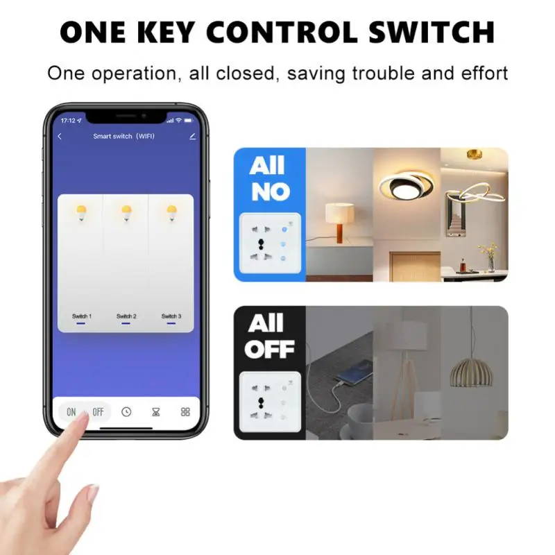 CORUI WIFI Tuya Smart Wall Socket Smart Home 2gang Lamp Touch Switch For US/UK/EU Plug Work With Smart Life Alexa Go
