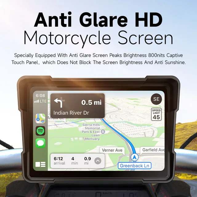 Jiuyin 5Inch Motorcycle Navigation Gps Hd Dual Video Recording Smart Wireless Apple Carplay Android Ipx7 Waterproof - Image 4