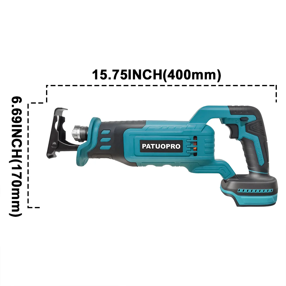 PATUOPRO Brushless Reciprocating Saw Rechargeable Cordless Electric Saw Woodworking Handheld Cutting Tool For Makita 18V Battery electric saw reciprocating saw