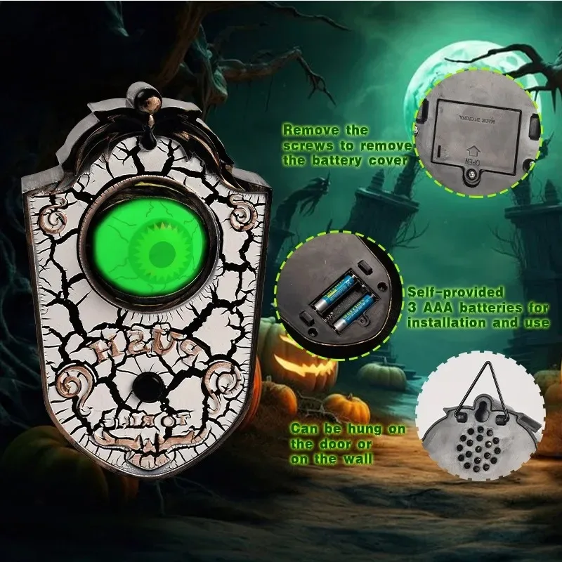 Glowing Eyeball Halloween Doorbell Decoration