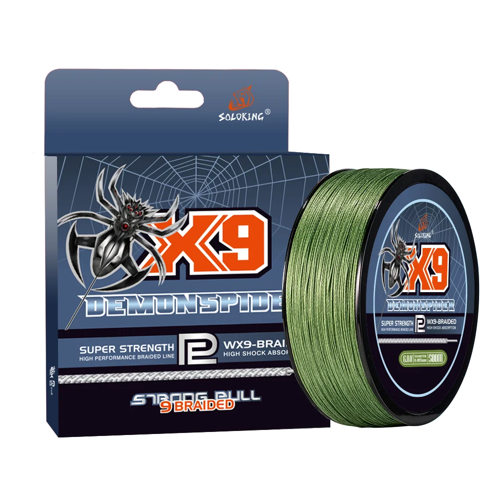 SOLOKING Braided Fishing Line PE Fishing Line X9 9 Strands Saltwater 20LB-100LB  Fishing Wire Carp Multicolor Multifilament Lin