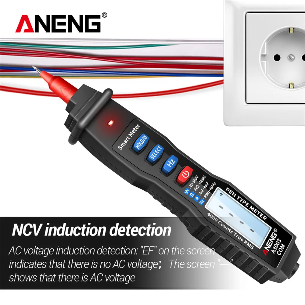 A3003 Digital Multimeter Pen 4000 Count Meter Non-Contact AC DC Voltage Tester A3003 Digital Multimeter Pen 4000 Count Meter Non-Contact AC DC Voltage Tester
