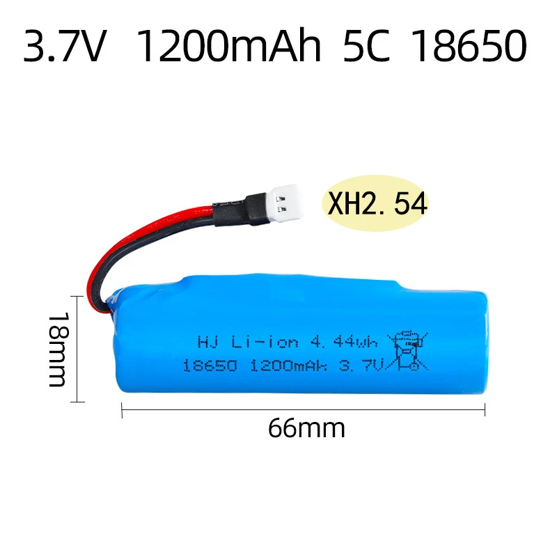 Batterie 18650 rechargeable 3.7V 1200mAh utilisée dans un projet DIY, connectée à des fils et une LED