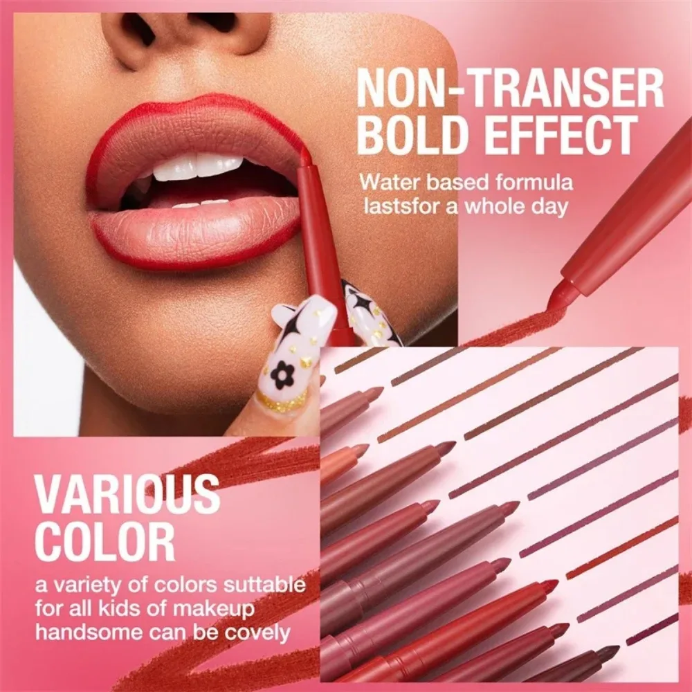 12 Colors Waterproof Lip Liner Pencil Matte Red Brown Plumping Lip Stain Long-Lasting Smooth Perfect Outline & Filling Lips lip liner lip liner pencil lipliner pencil lip stain