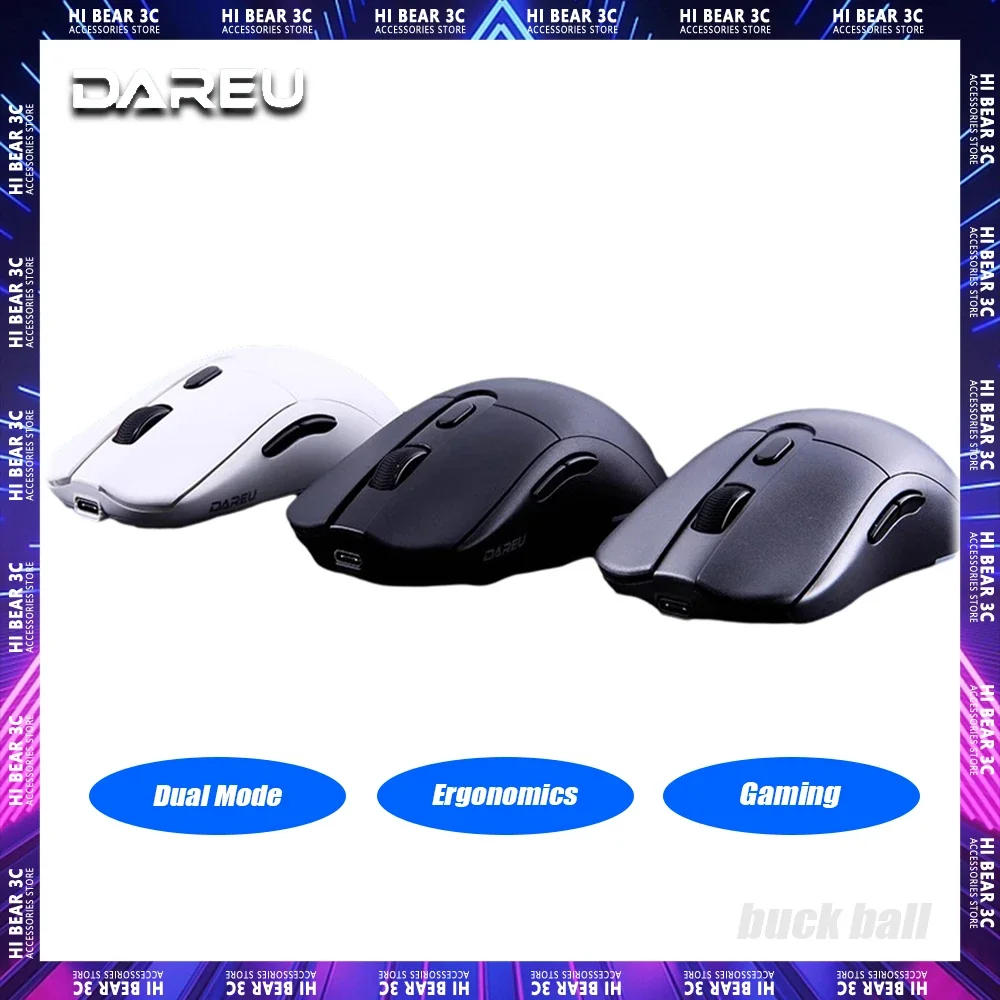 

Dareu Em903 2.4g Wireless Mouse Dual Mode Gaming Mice Lightweight Mouse Rgb Backlight 6 Keys Gamer Accessory For Computer Pc Man