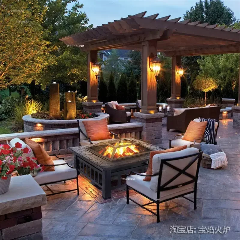 Outdoor Fire Pits Table Charcoal Heating Brazier Camping Barbecue Suitable for Family Bonfire Brazier Home Grill Table R