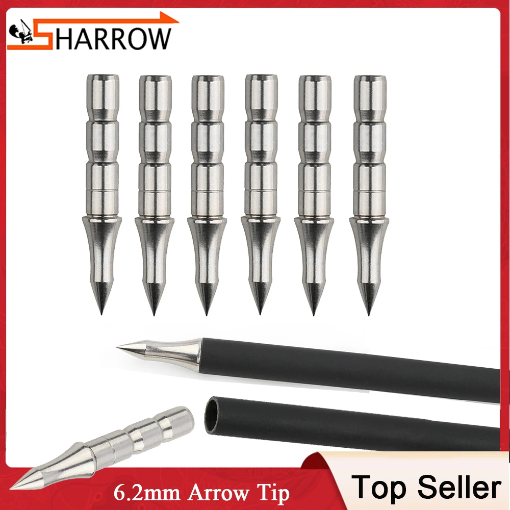 12-24pcs-Arcehry-100grain-Target-Arrowhead-Silver-Stainless-Steel-Arrow ...