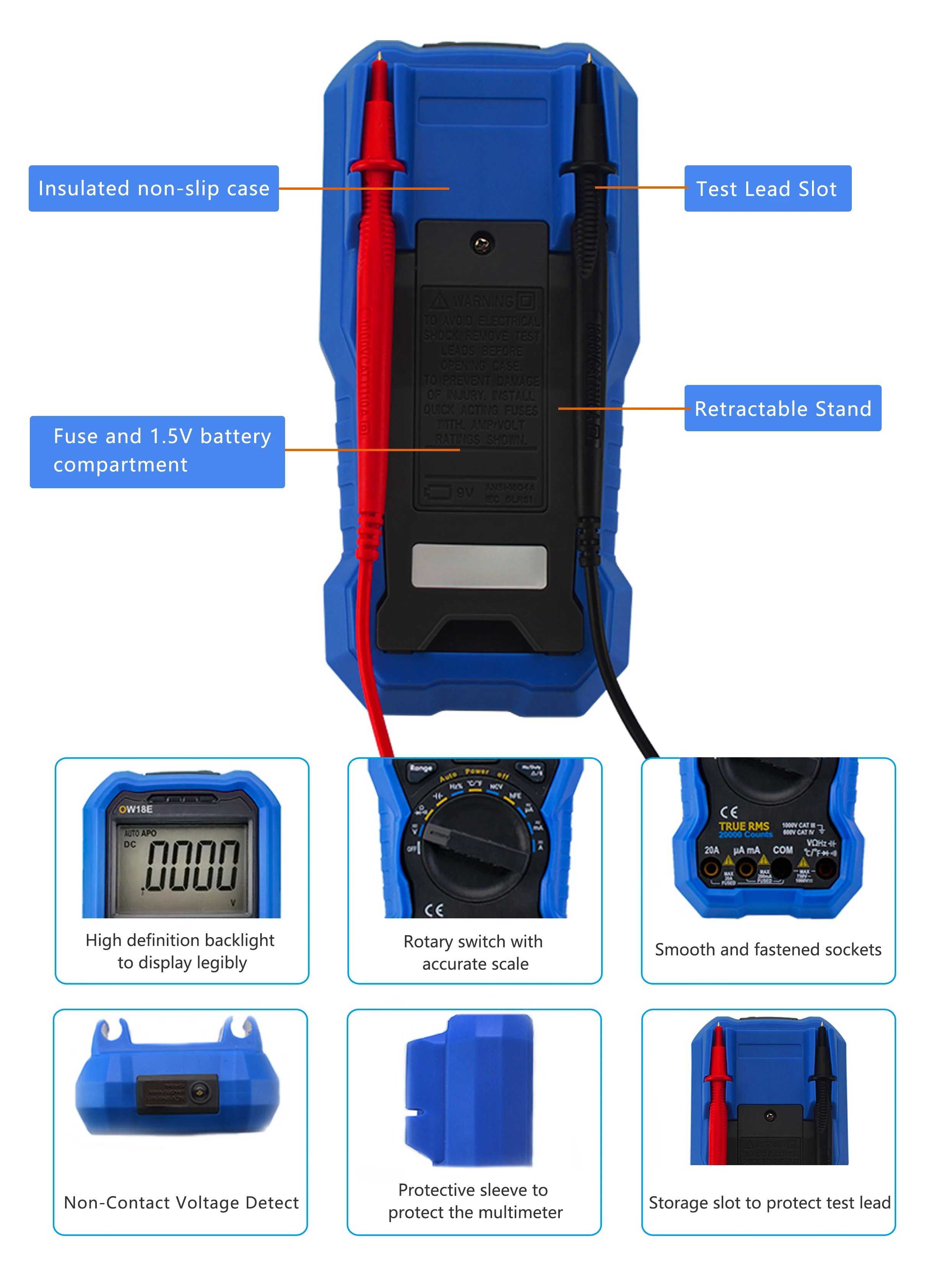 OW18E Digital Multimeter NCV Contactless Voltmeter BLE4.0 Wireless Transmission