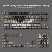 129 Keys Swordsman 5 Sides Dye Sub PBT Keycap Cherry Profile Side Printed Shine Through Keycaps for MX Switches Gaming Keyboard - Image 5