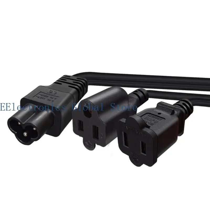 NEMA 1 15R 및 5 15R 저장소를 두 배로 늘리는 462B 30Cm 전기 어댑터 분배기 케이블 IEC320