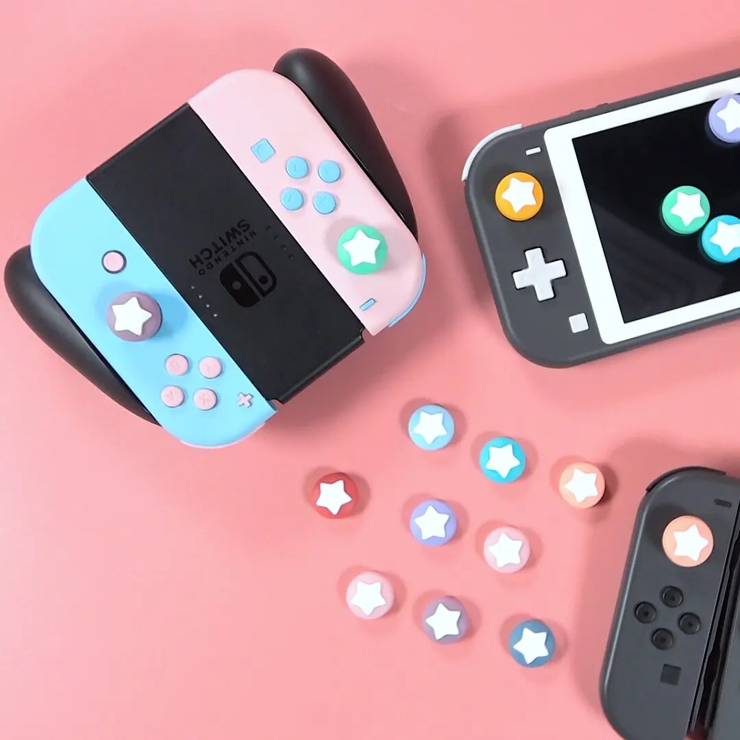 PlayVital Cute Joystick Caps Analog Cover for Nintendo Switch Lite