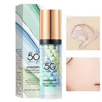 3color Sunscreen Isolation Cream Anti-UV Moisturizing Makeup Primer Face Contour Concealer Base Cream Brighten Even Skin Color 2