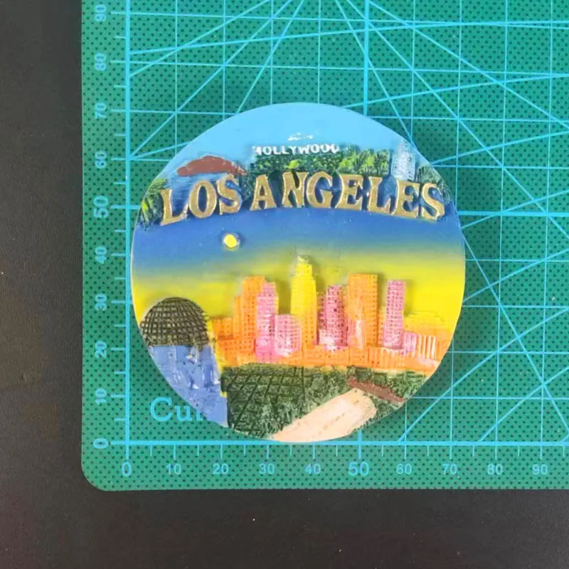 Los Angeles USA 3D Resin Fridge Magnet - Mini Souvenir Gift, Handmade Refrigerator Magnet For Travel & Home Decor