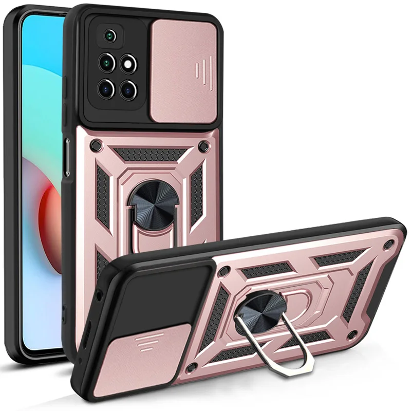 thumbnail image 1 of PKCASE Slide Camera Lens Case for Xiaomi Redmi Note 9 10 11 11S 12 Pro Max Grade Bumpers Armor Ring Cover For Mi 11 12 12X 12C, 1 of 5