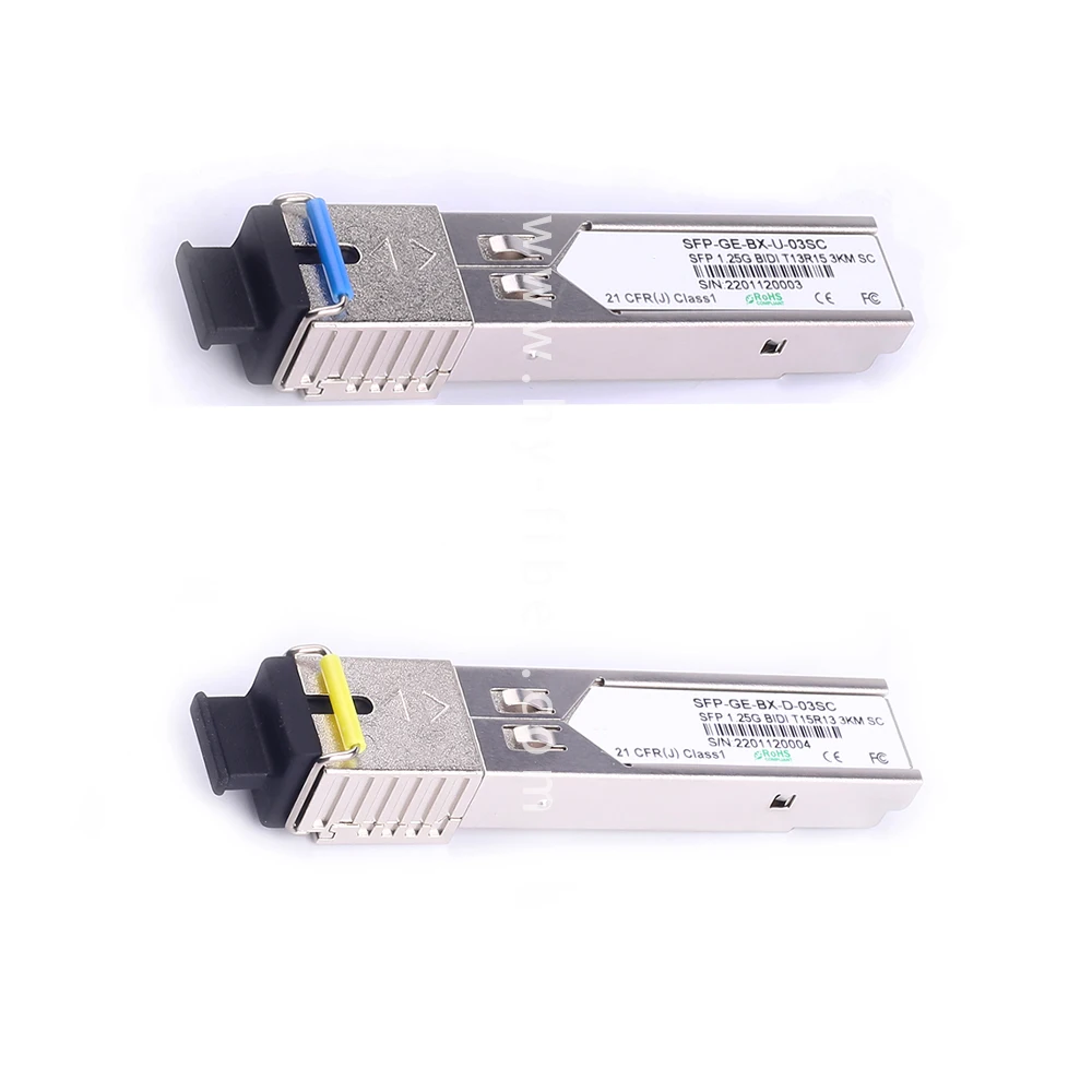 1.25Gbps SFP Transceiver BiDi 3km Single Mode SC Port 2 Pairs
