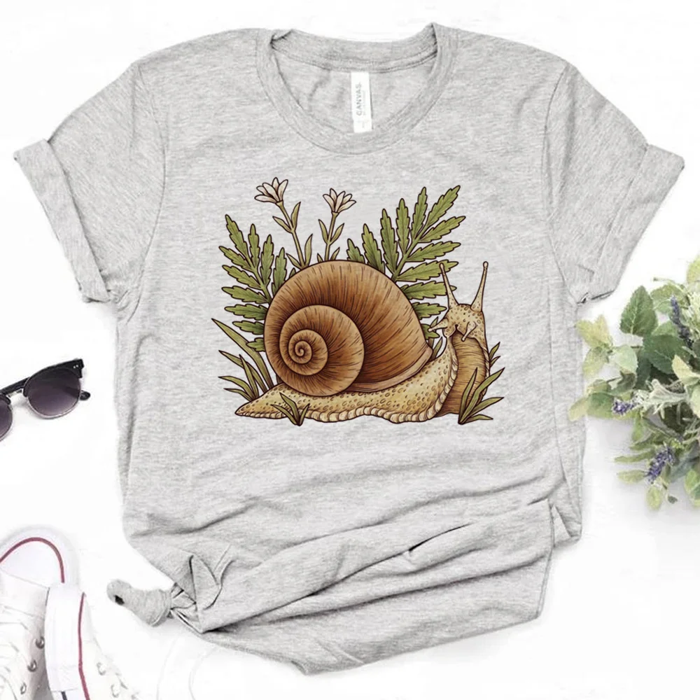 

Snail t-shirts women summer designer comic tshirt female comic clothes