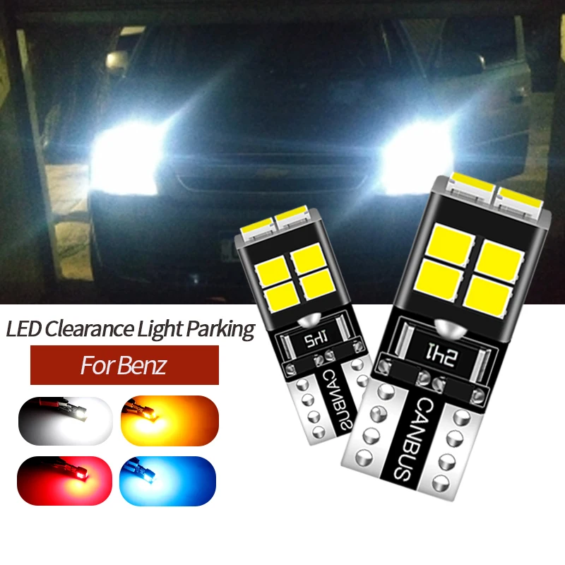 2x T10 W5w Canbus Led Side Parking Lights Marker Lamps Bulb For Benz