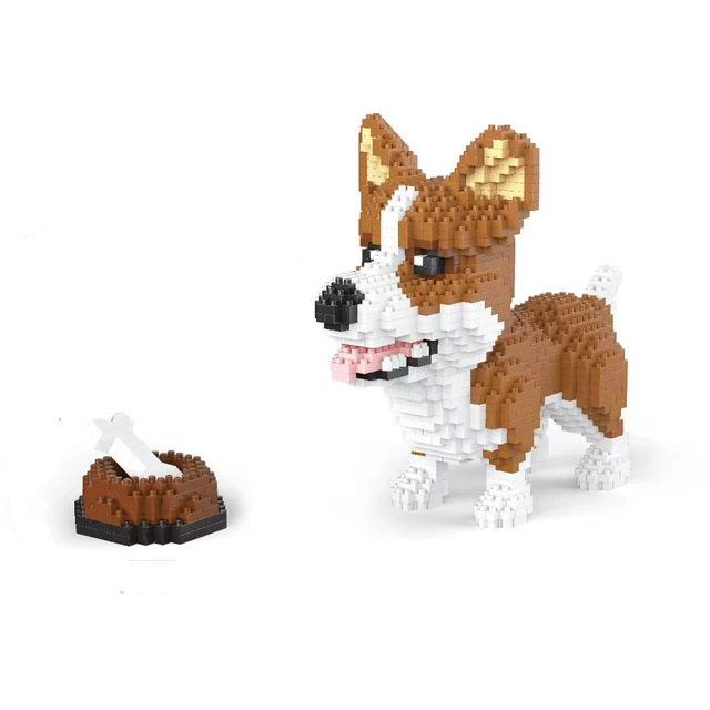 Schnauzer Corgi Pet Dog Series Model Micro Mini Building Blocks Toys – Realistic Models, Desktop Decor, Perfect for Dog Lovers 2