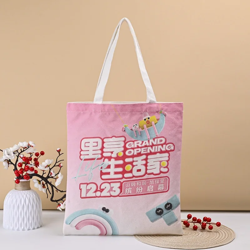 Custom  Canvas Bag Cotton Bag Custom Printed Logo Green Shopping Bag Portable Canvas Bag Cotton Bag Factory Wholesale