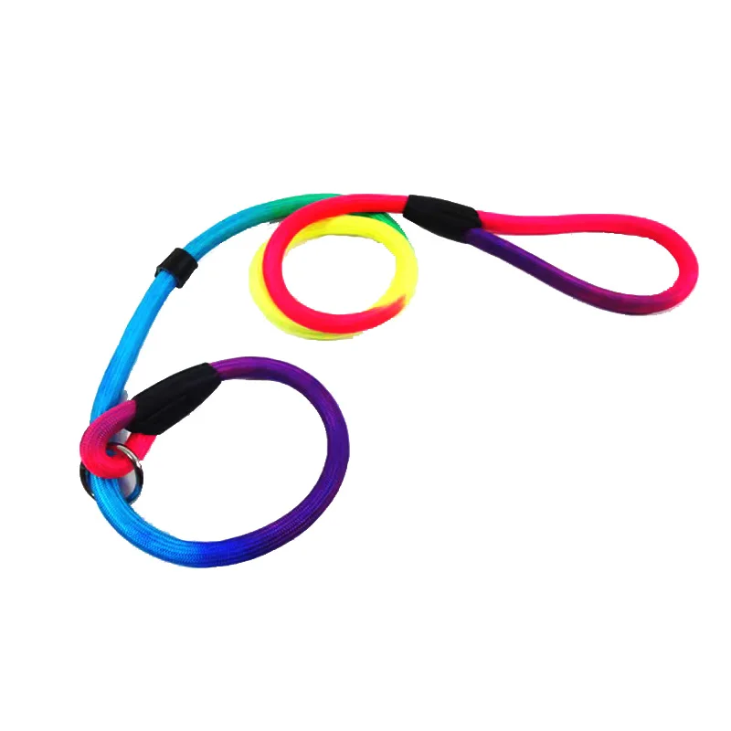 Rainbow Pet Dog Nylon Rope Training Leash Slip Lead Strap Adjustable Traction Collar halloween dog collars	