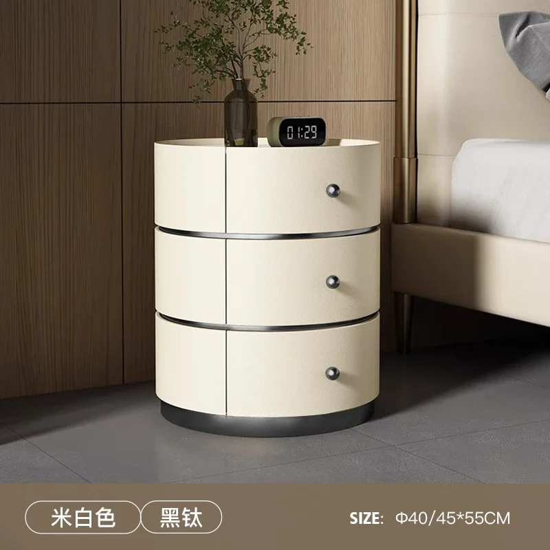 thumbnail image 1 of Mesa de noche moderna, almacenamiento de diseño estético, mesita de noche única, cámara Comodini redonda de lujo, muebles de dormitorio Da Letto, 1 of 4