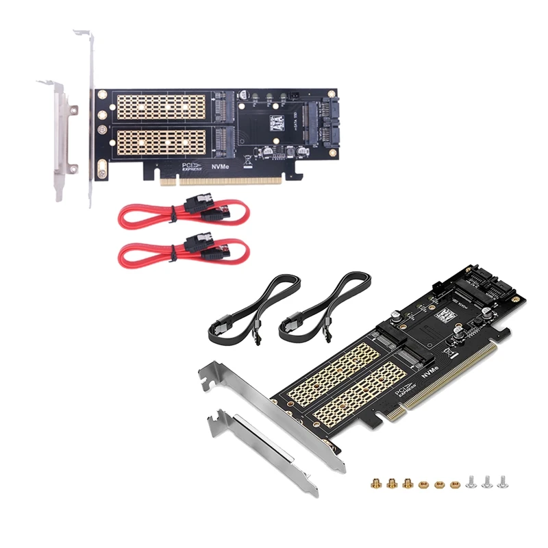 

Переходник M.2 Nvme SSD NGFF на PCIE 3,0 X16 адаптер M ключ B MSATA PCI Расширение SATA 3 в 1 переходник