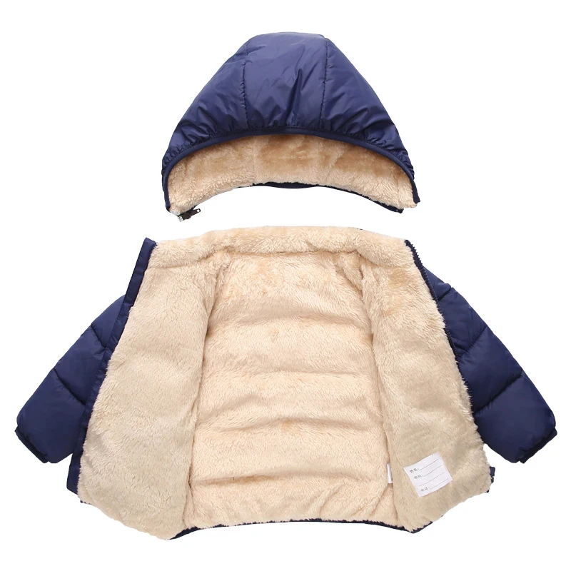 Winter Baby Kids Fleece Jacket For Children Cartoon Coats Autumn Boys Warm Hooded Down Jackets Girls Plush Warm Outerwear Down Jacket Children Jackets Girls Coat