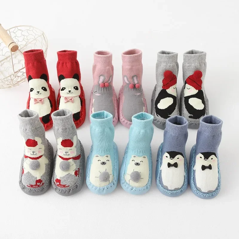 

Toddler Indoor Sock Shoes Newborn Baby Socks Winter Thick Terry Cotton Baby Girl Sock with Rubber Soles Infant Animal Funny Sock