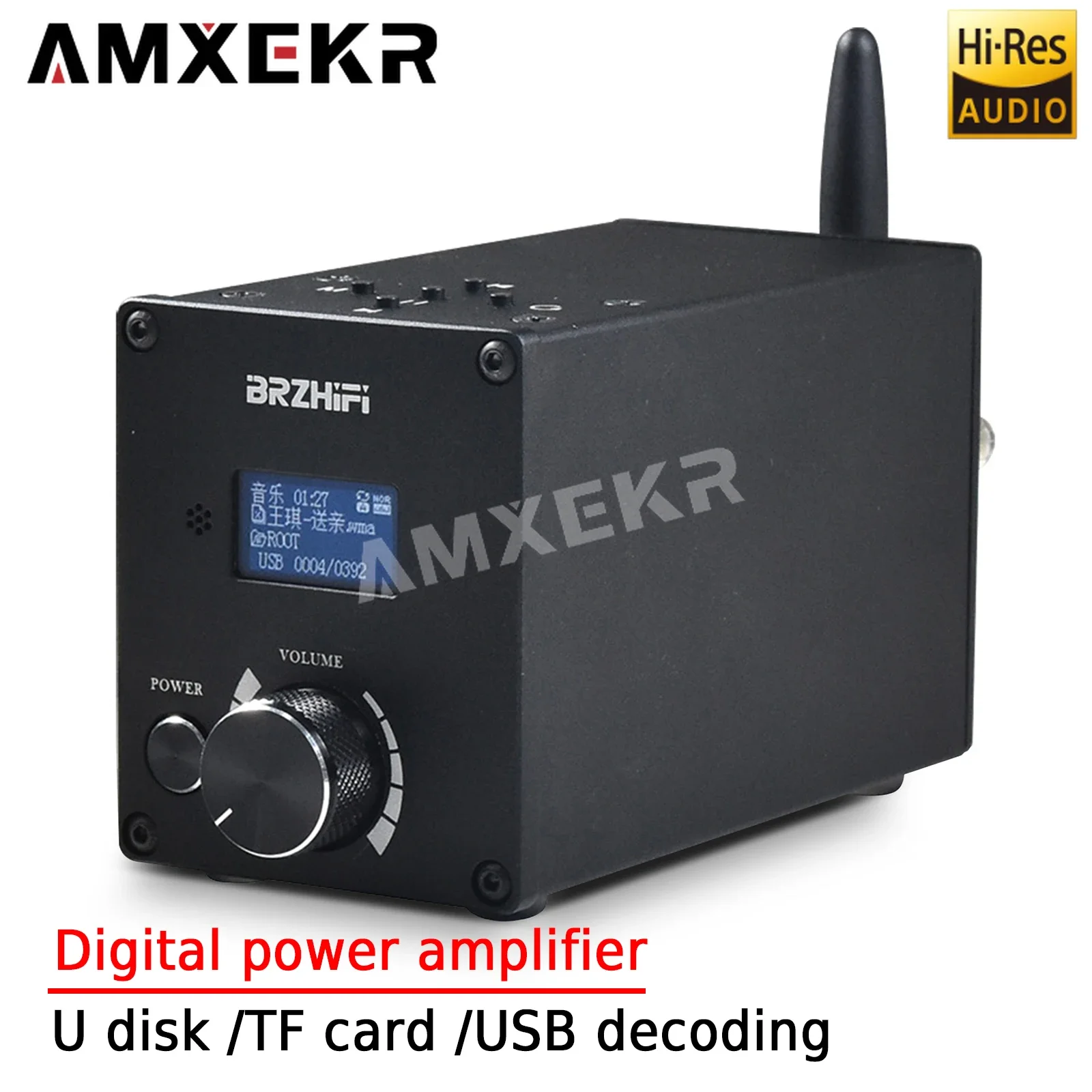 Amxekr Audio Lossless Music Player Bluetooth Audio Digital Power Player U Disk /Tf Card/Decodifica Usb