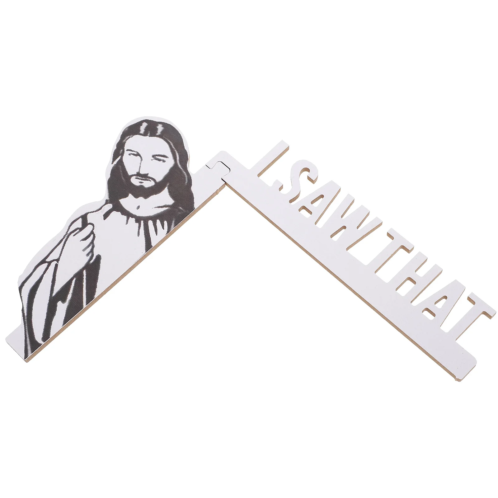 

Door Corner Ornaments Jesus Sign Wooden for Church Office Decor Frame Bedroom Wall Emblems