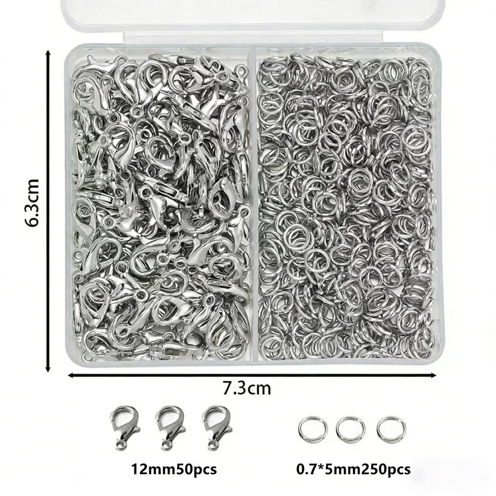 Silver Lobster Clasp & Jump Ring Jewelry-Making Kit - 300pcs
