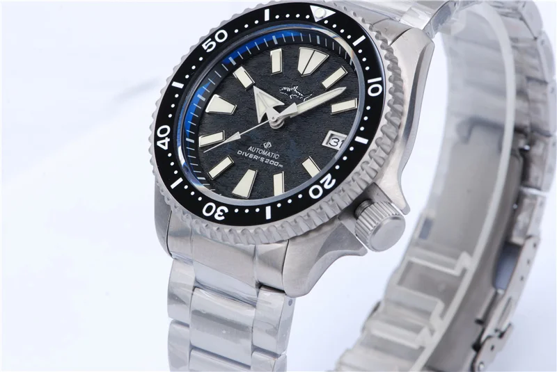Heimdallr Titanium SKX007 Dive Watch Men Yellow Dial Sapphire 20Bar Luminous NH35 Automatic Mechanical Watch Luxury Brand reloj