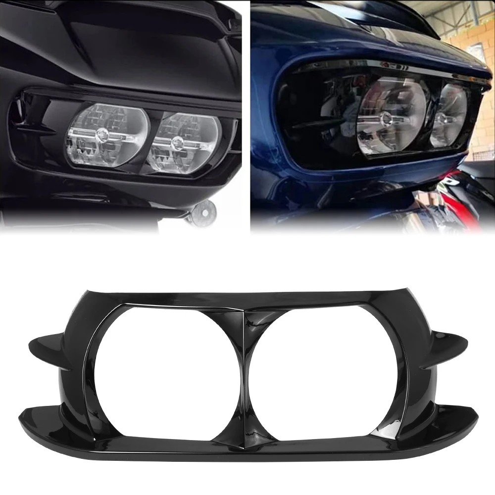 

Dual Headlight Fairing Trim Bezel Scowl Headlamp Cover For Harley Touring Road Glide Special FLTRXS Road Glide FLTRX 2015-2021