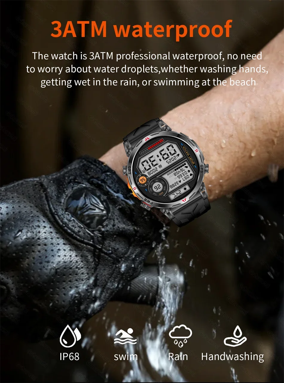 Smart Watches 1.56" AMOLED Screen GPS Fitness Tracking Compass 3ATM 650Mah Call 100+ Sports Smartwatch AI GPT For Android iOS