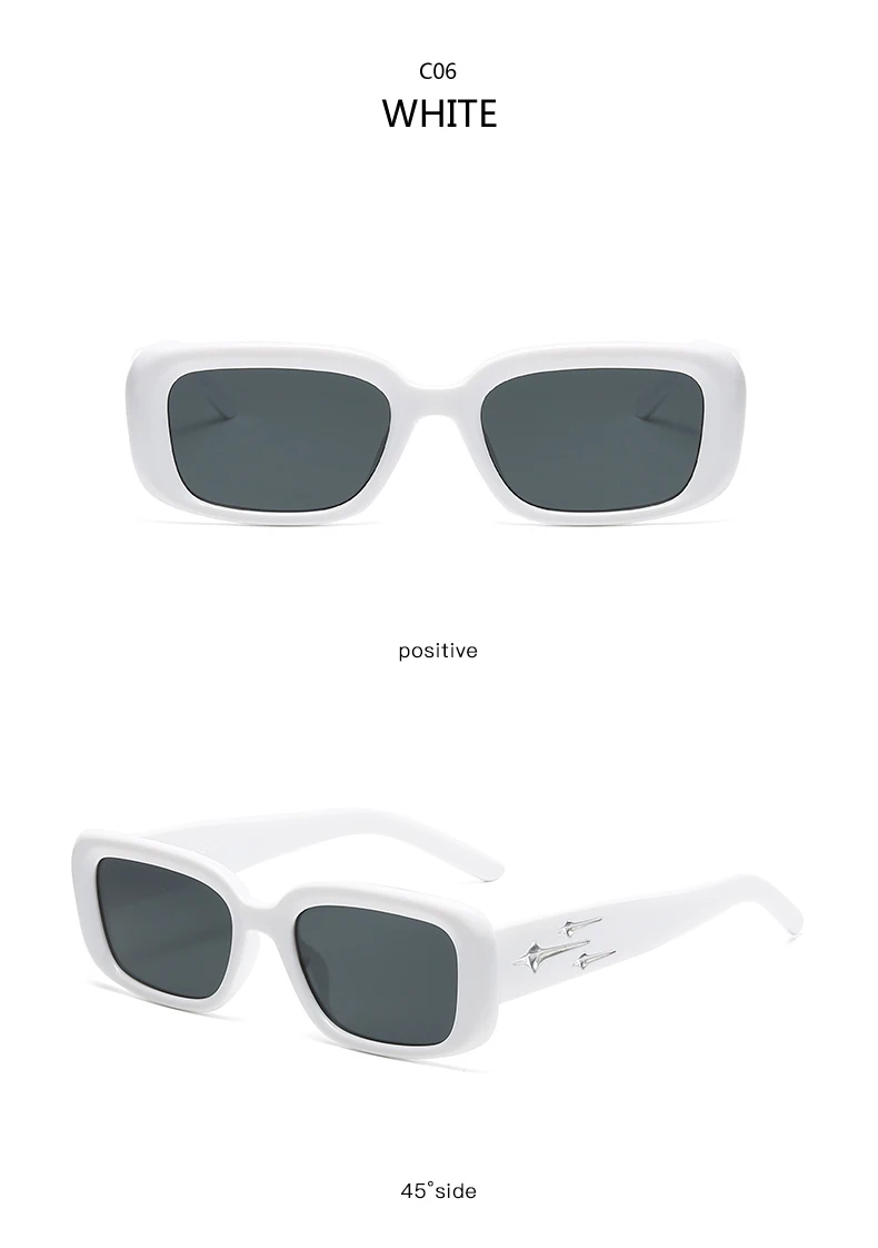 Schutzbrille Y2K Stil Kleine Quadratische Sonnenbrille Frauen Kätzchen Auge Sonnenbrille Mode Bunte Spiegel Punk Sportbrille – Detail 16