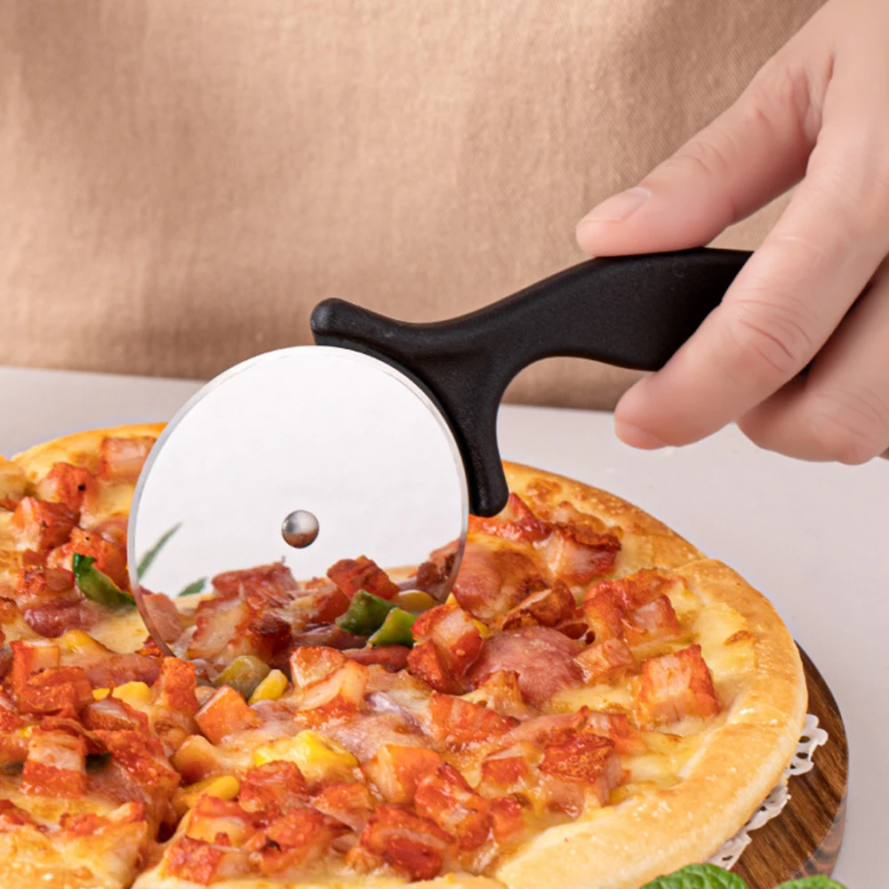 Cake Cutter 1PC Plastic Handle Circular Stainless Steel Pizza Wheel Roller
