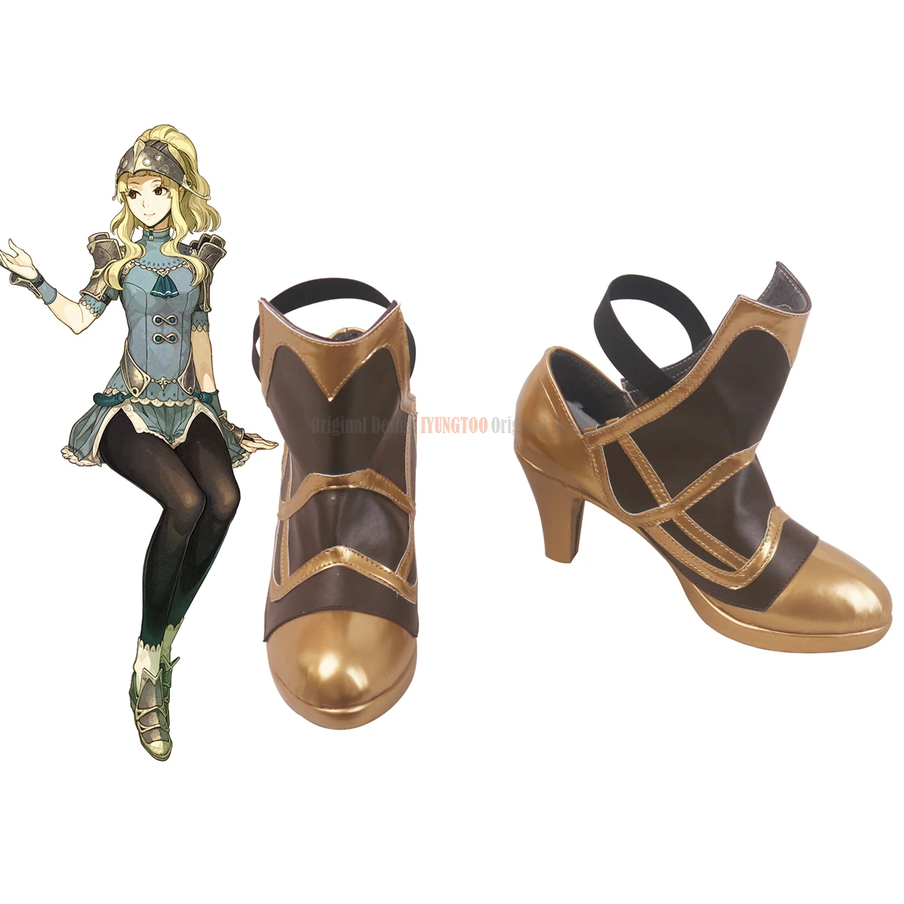Fe15 Clair Scarpe Cosplay Fire Emblem Clair Stivali Cosplay Scarpe Col Tacco Su Misura Per Halloween Carnevale Cosplay