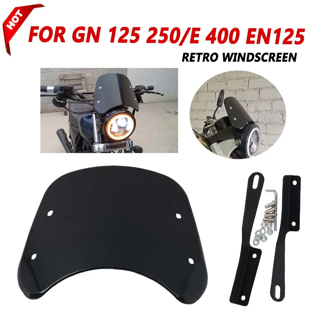 

For Suzuki GN 125 GN125 Intruder GN250 GN250E GN400 EN125 Accessories Retro Style Windshield Windscreen Wind Protection Cover